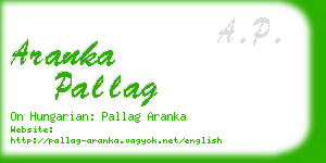 aranka pallag business card